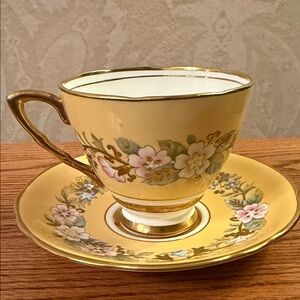 Vintage Royal Stafford Garland Yellow teacup and saucer set